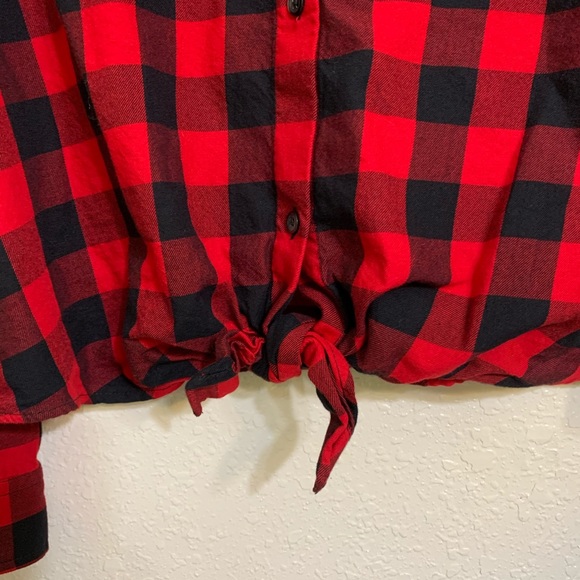 Madewell | red plaid shirt - Picture 5 of 10